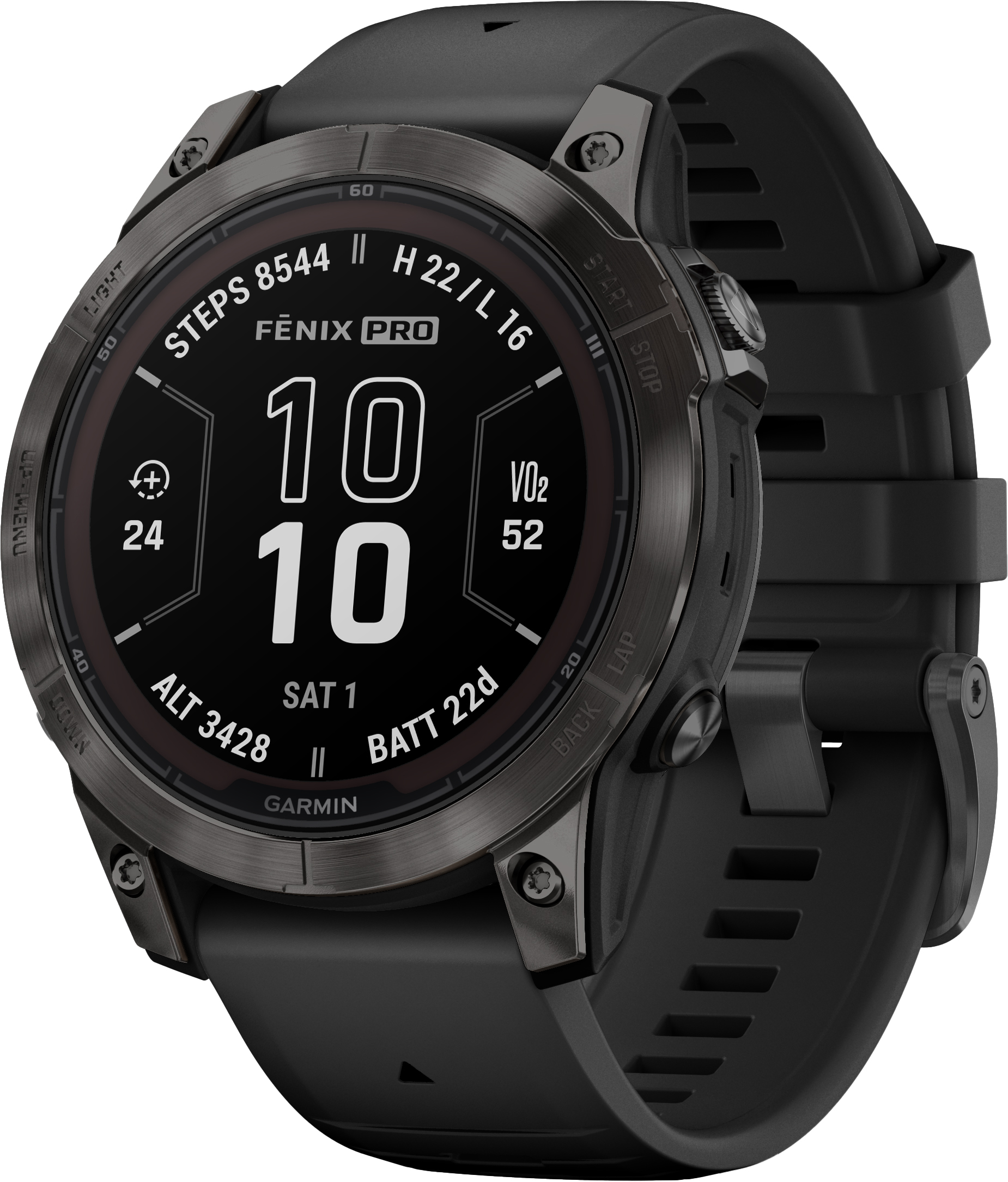 Fenix 7 Pro - Sapphire Solar - 47mm Carbon Grey DLC Titan w/Black Band