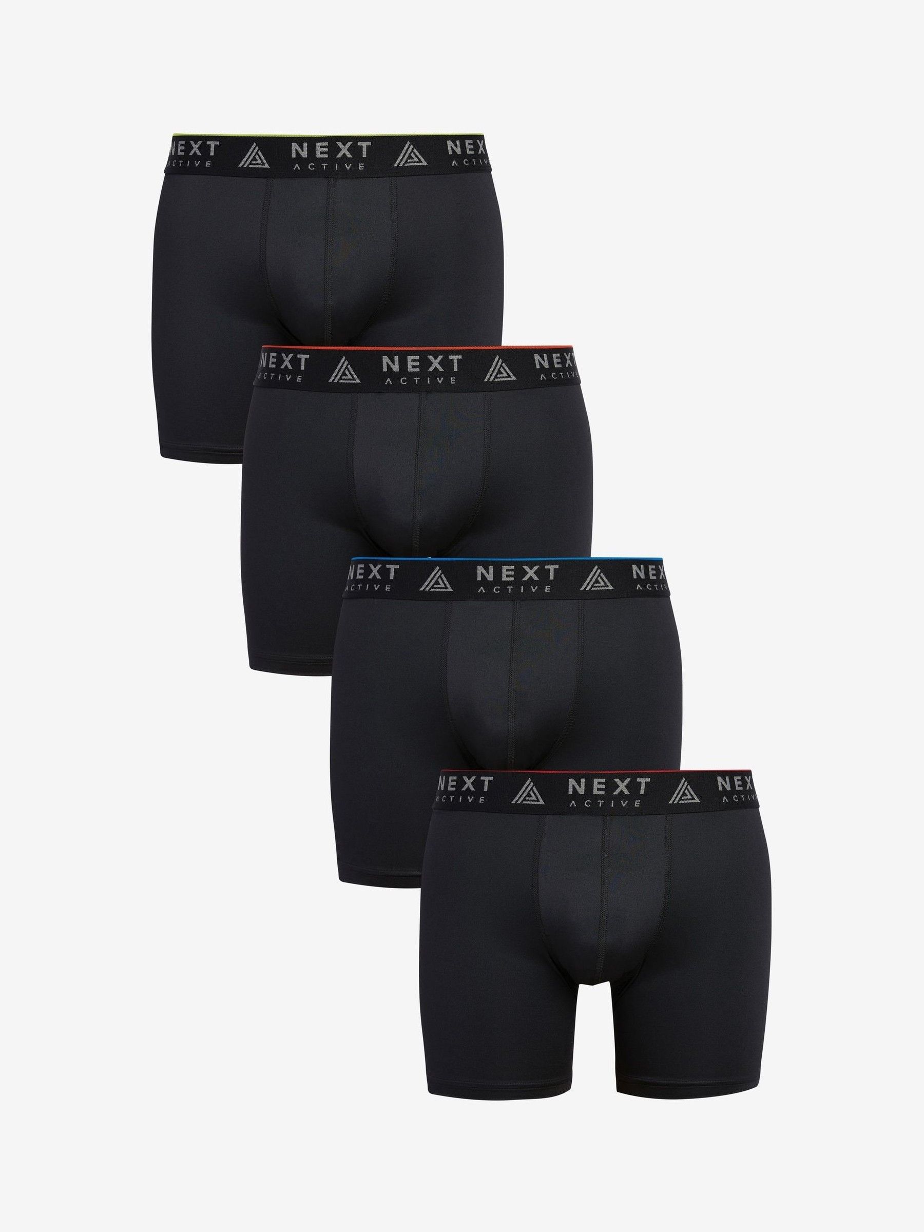 Zwart - 4 Langere sportboxershorts