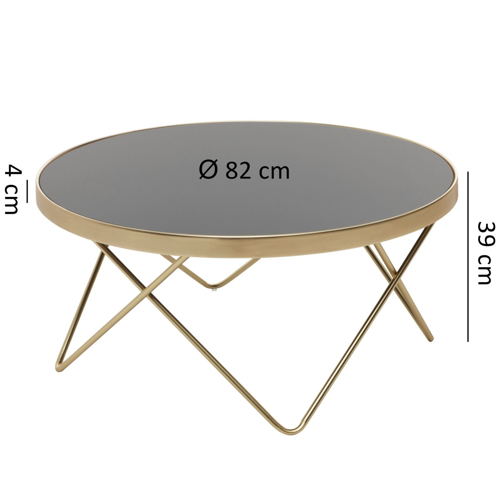 Couchtisch - gold-schwarz - rund