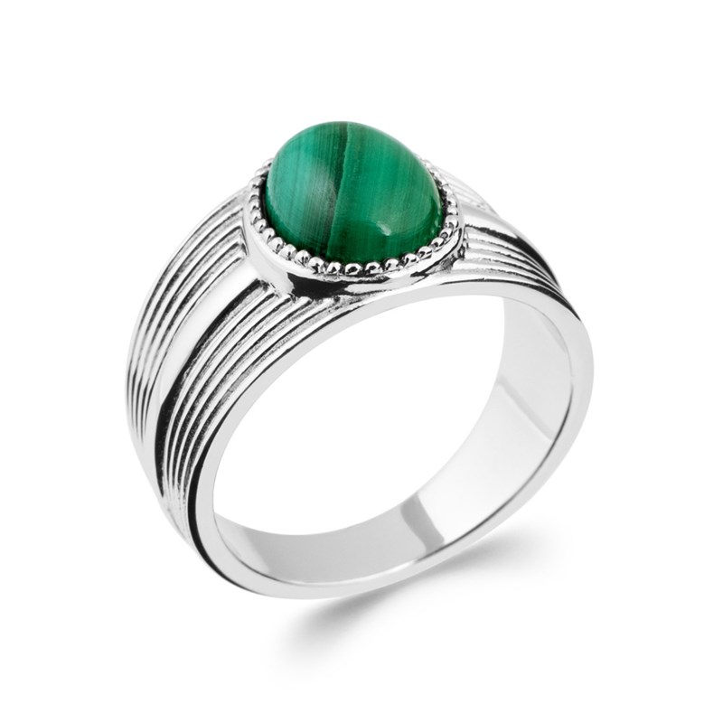 Bague Femme - Argent 925 - Malachite