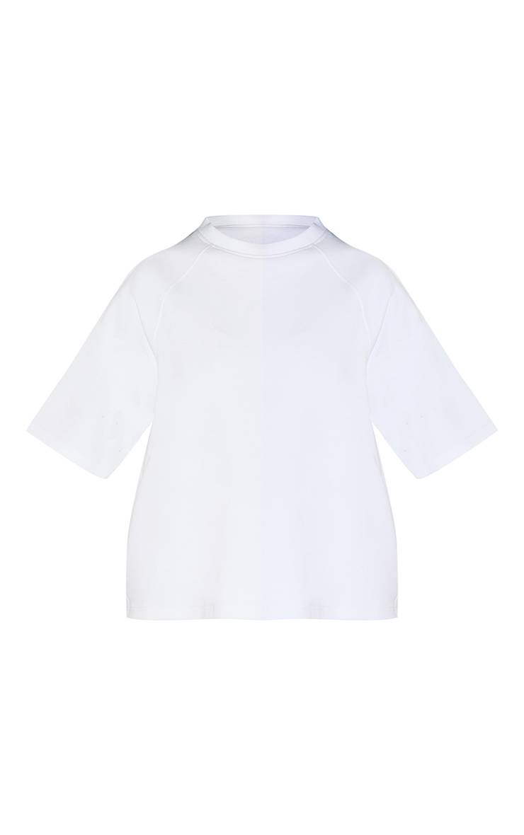 Blanc T-shirt Boxy Brodé En Jersey Interlock