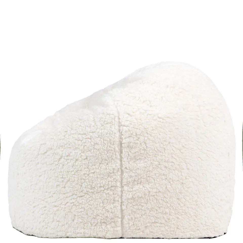 icon - Kingston Kinderzitzak Stoel - Fluffy Pluche Teddy - Wit