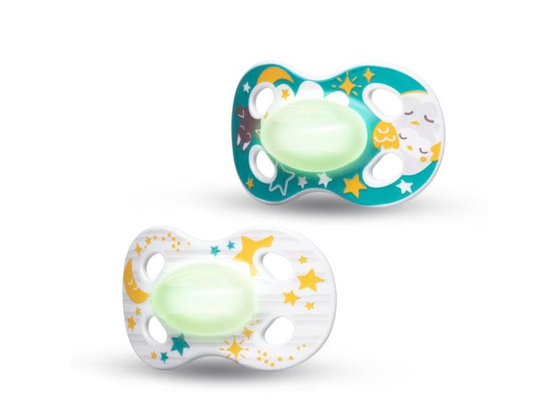 Medela Baby Nuggi Night & Night Eule/Fledermaus 18  Mt. Baby-Schnuller im Doppelpack