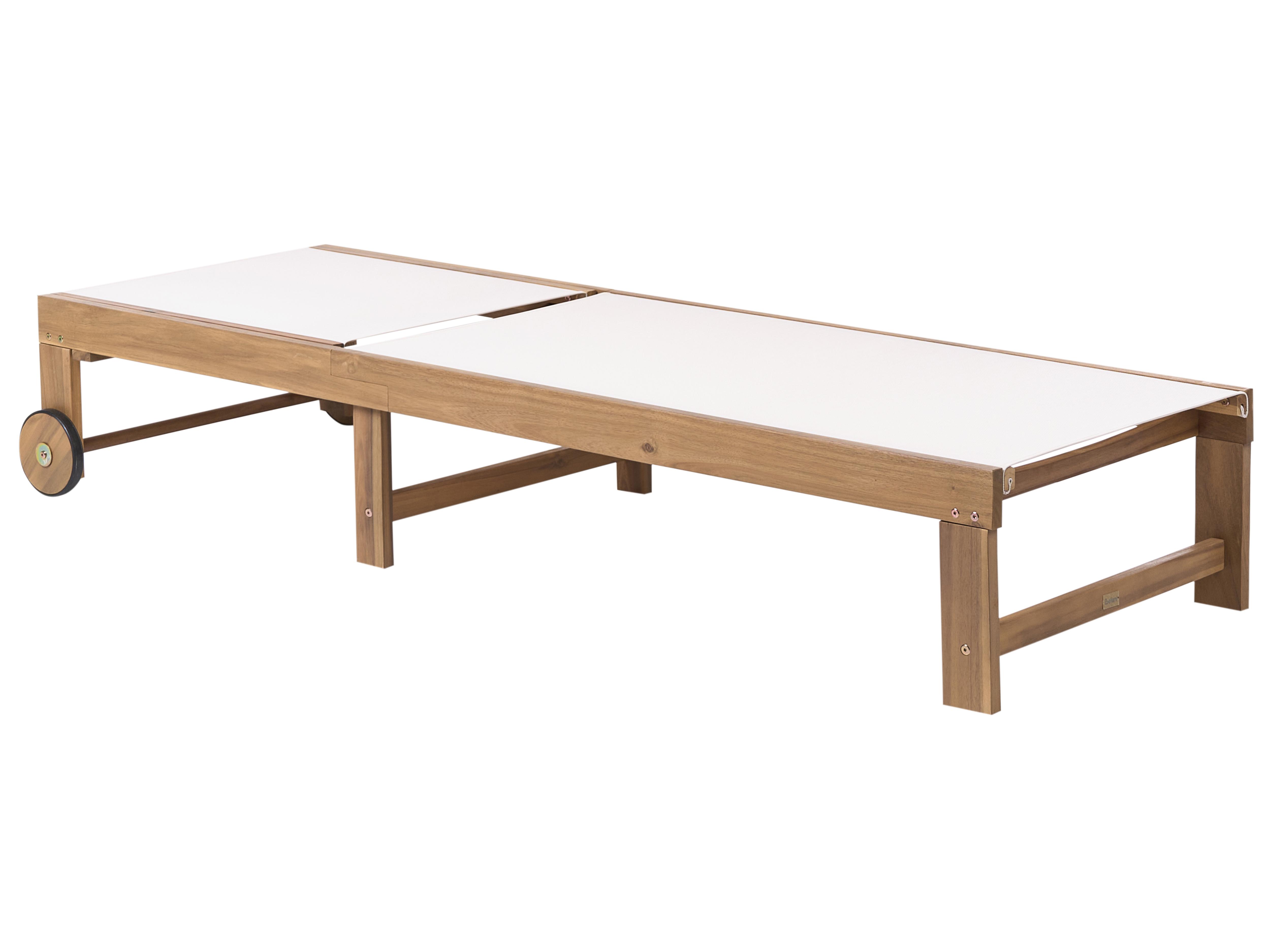 Ligstoel PEDESINA Acaciahout Beige