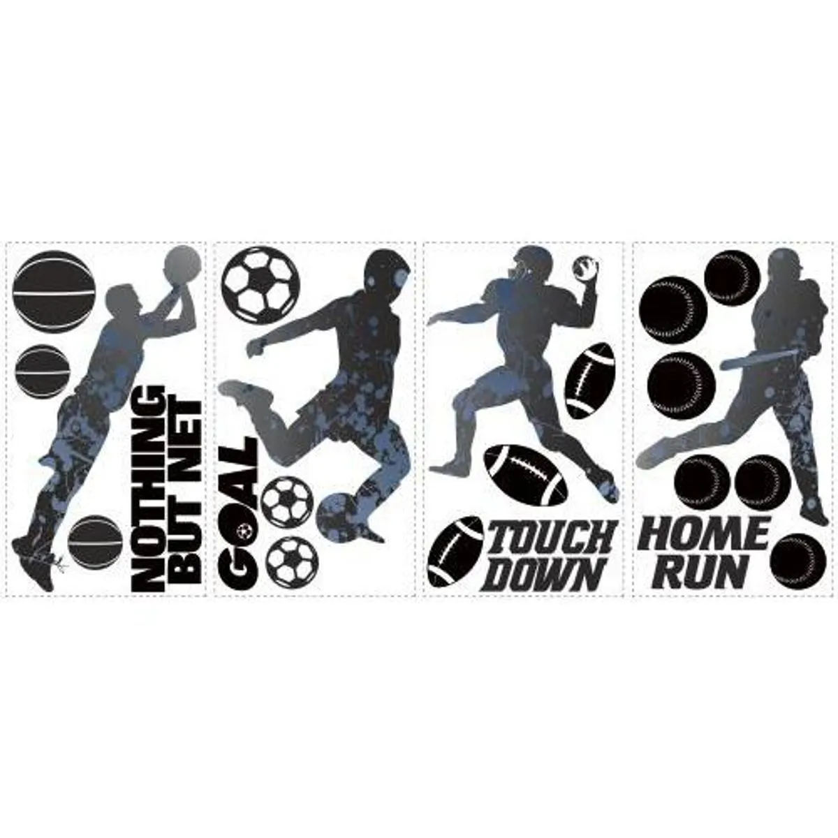 TheDecoFactory Joueurs Sportifs - Stickers silhouettes