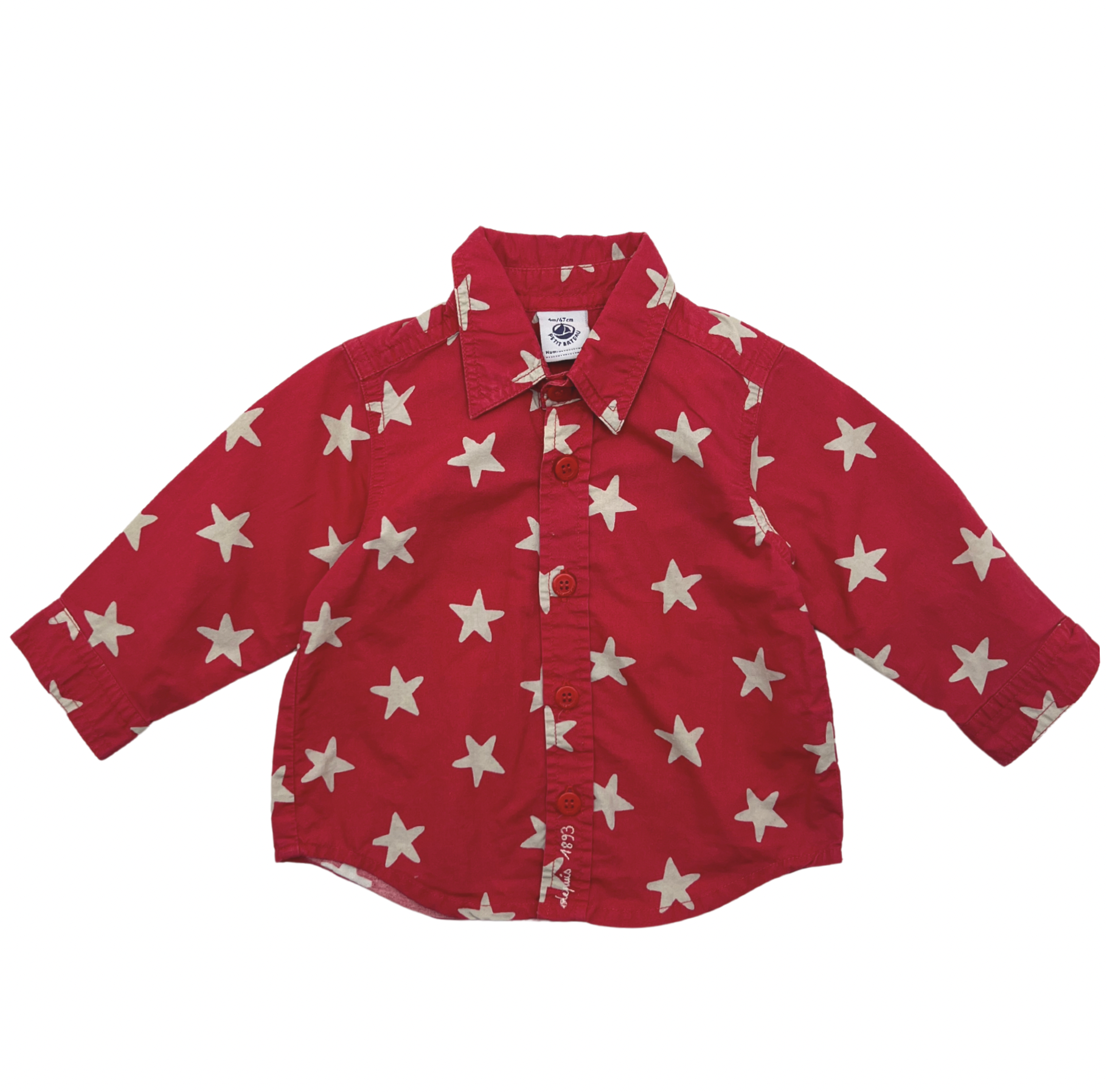 Chemise bébé rouge - 6 mois | Rouge