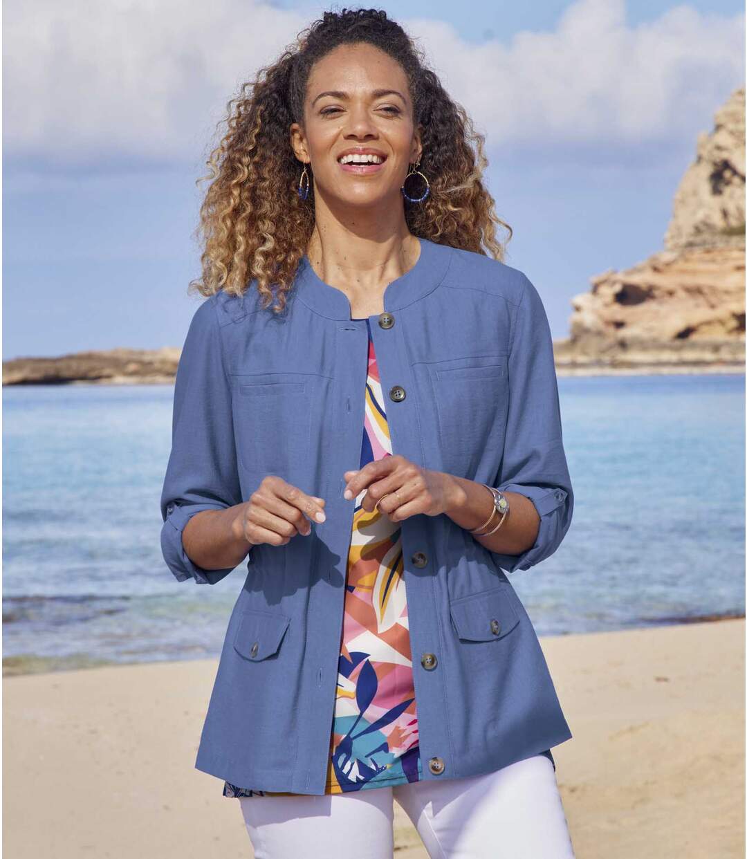 Veste Saharienne Bleu Lavande