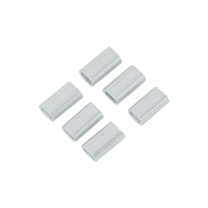 Lot de 6 manchons aluminium pour câble ø2 mm