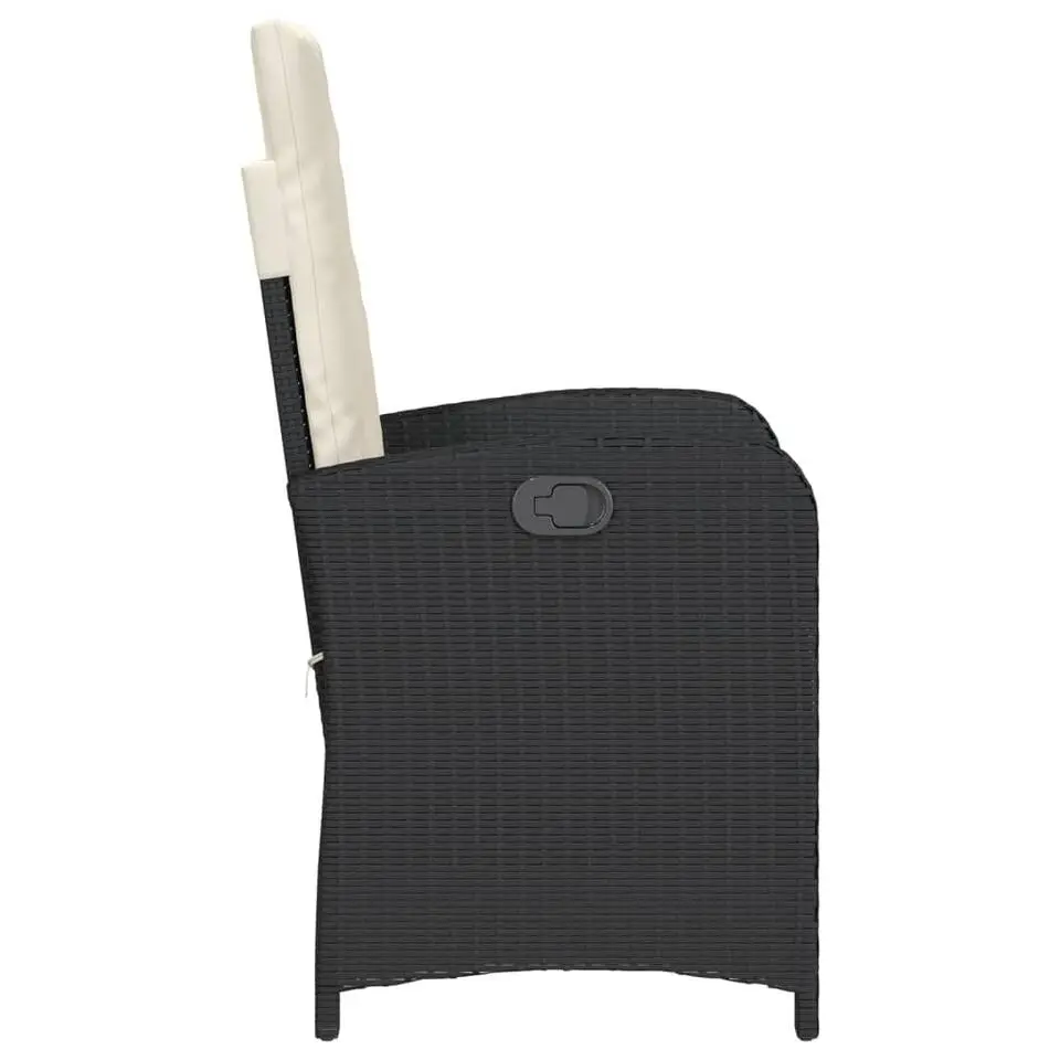 vidaXL - Verstelbare tuinstoelen met kussens - Zwart - Poly rattan - 2 stuks