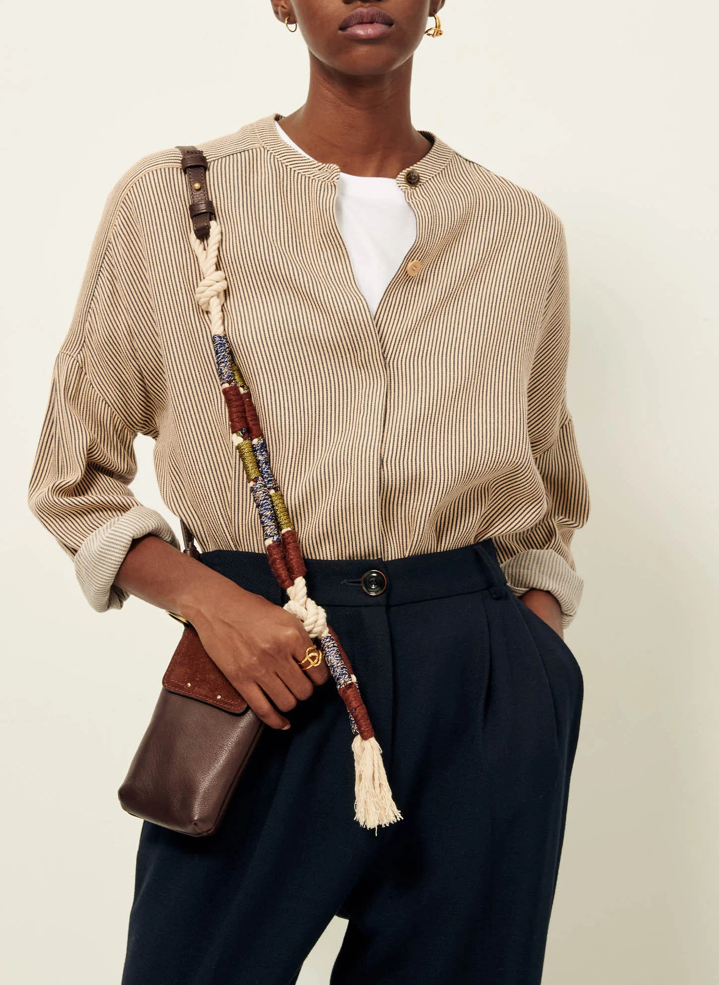 EVALIO - Porte portable en cuir | Marron