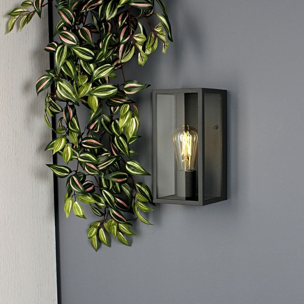 Wandlamp Mirage in antraciet E27 IP44