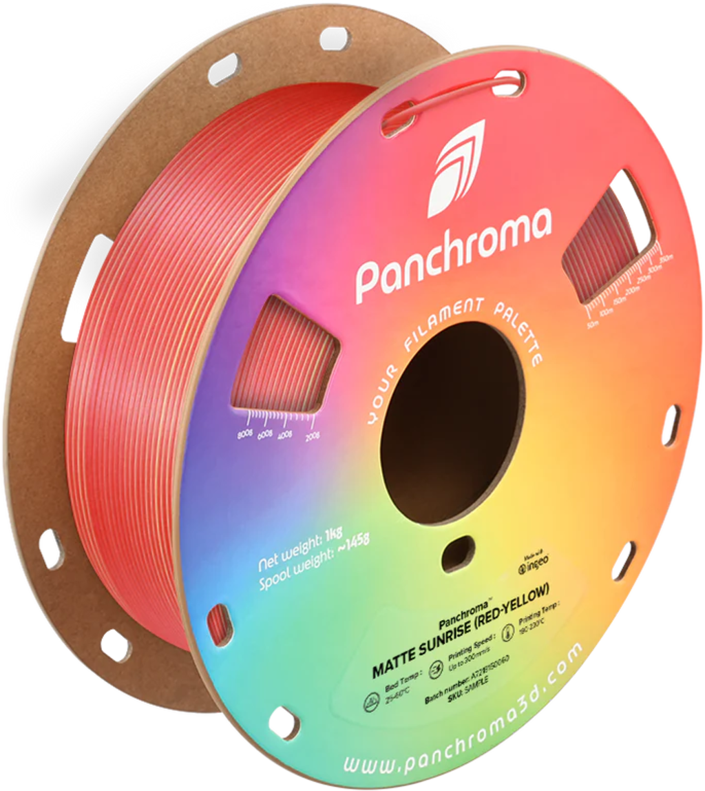 Polymaker  Panchroma™ PLA Dual Matte Sunrise (Red-Yellow), 1,75 mm / 1000 g    Zwei Farben, ein Meisterwerk in Sunrise
