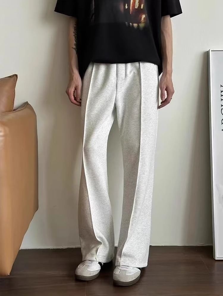 DragonRoad - Mid Rise Plain Straight Leg Sweatpants