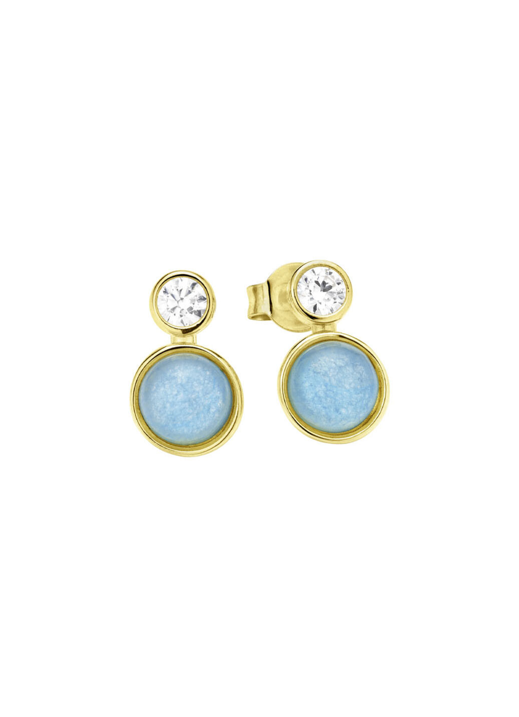 Himmlische Eleganz: Ohrstecker mit echten blauen Chalcedonen