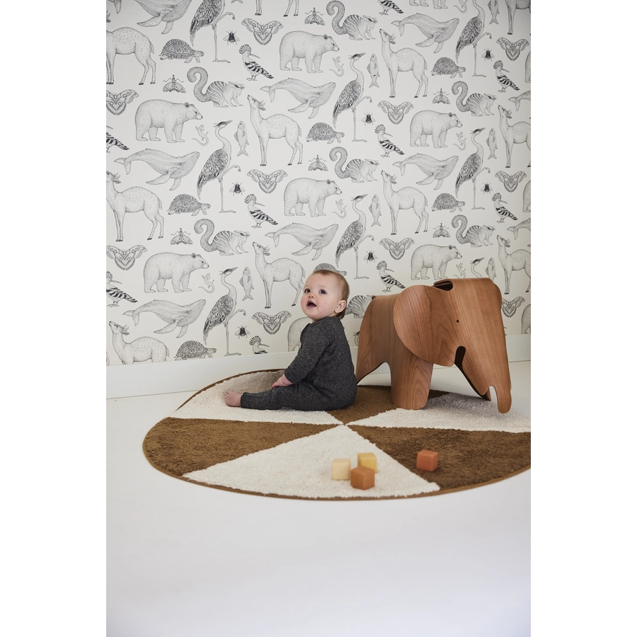 Tapis Petit Kinderteppich Circus cream brown Ø 120 cm