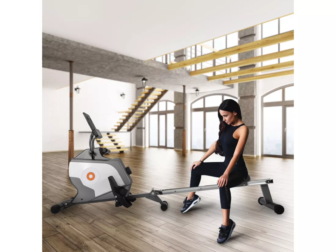 Rameur magnétique Rameur pliable avec système de serrage magnétique, moniteur LED (ne comprend pas le PAD)