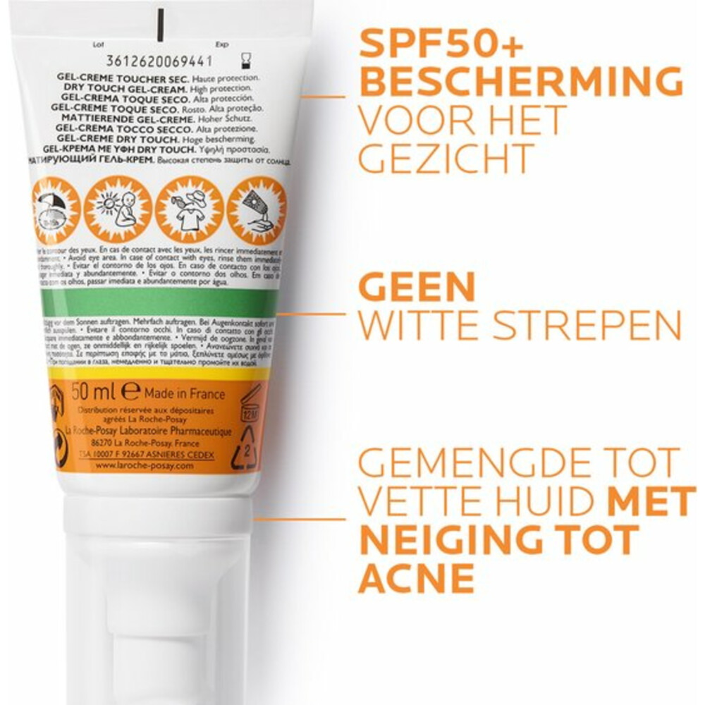 La Roche Posay Anthelios Dry Touch Anti-glim Zonnebrand SPF 50+ Gezicht50 ml