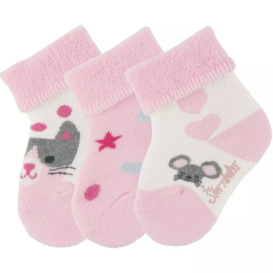 Sterntaler Baby-Söckchen 3er-Pack Katze rosa