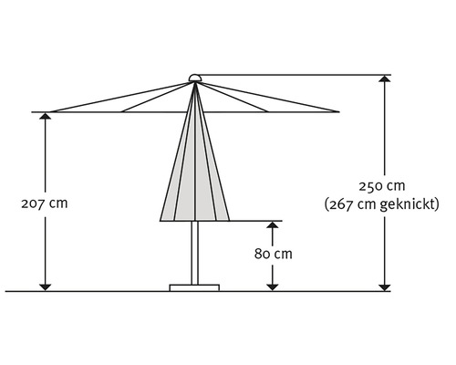 Schneider parasol Ø 270 cm H 250 cm Venetië Polyester 180 g/m² naturel