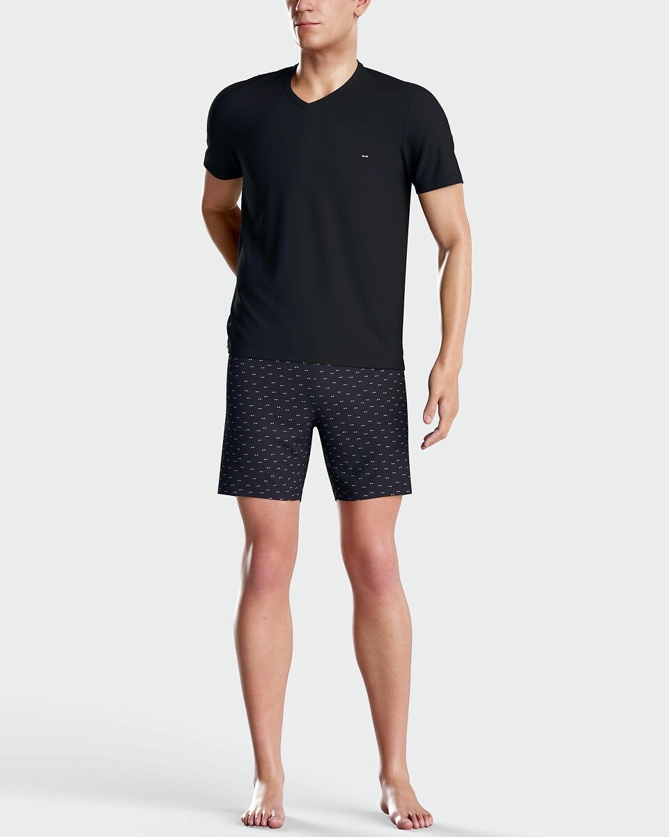EDEN PARK<br>Shorts de pijama, decote em V e mangas curtas, em algodão