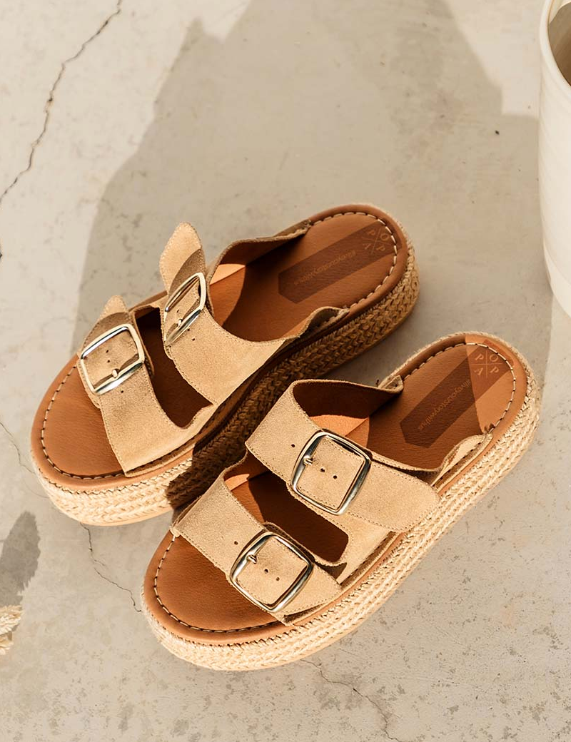 POPA MULES COMPENSÉES MORELL BEIGE SOFT