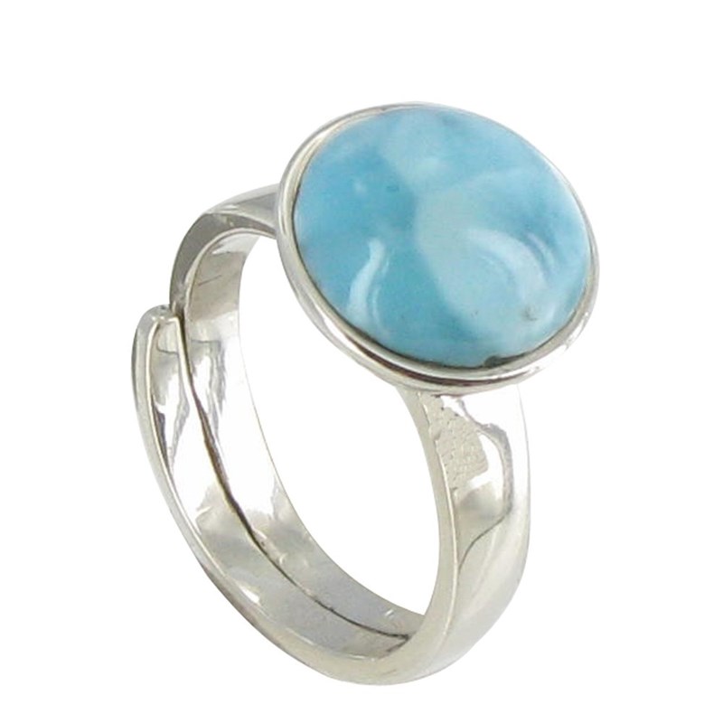 Bague Argent Demi Sphère de Larimar