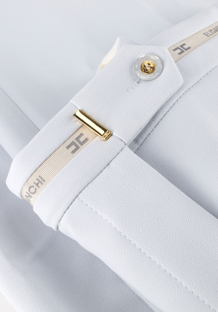 lichtblauwe elisabetta franchi wijde broek pants