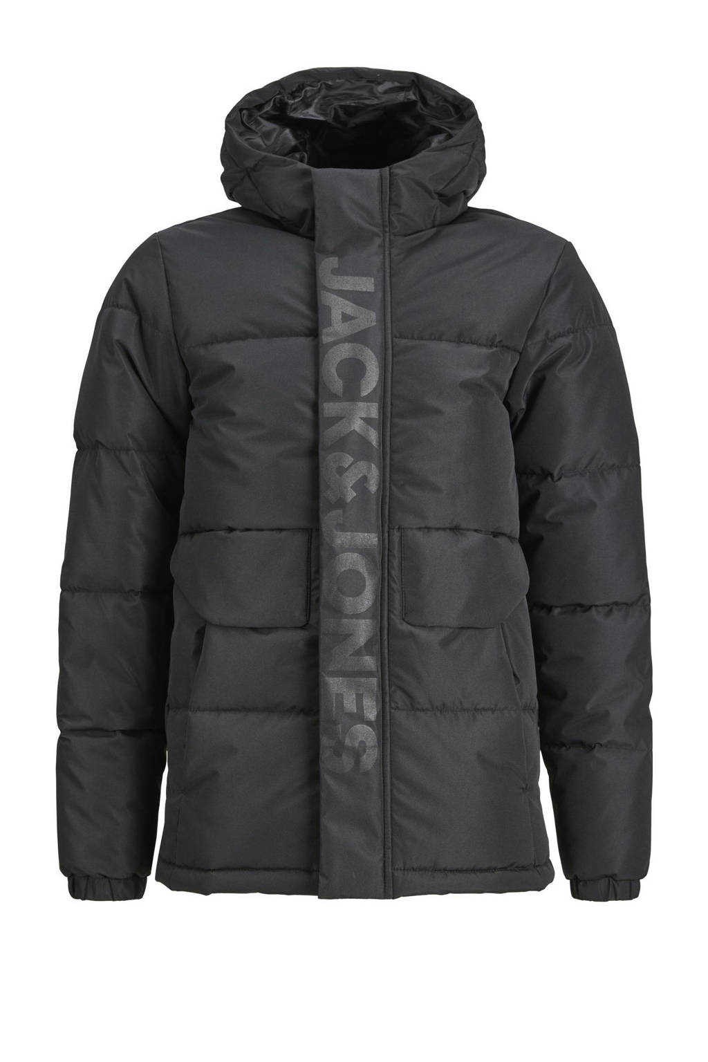 JACK & JONES gewatteerde winterjas JCOSPEED zwart
