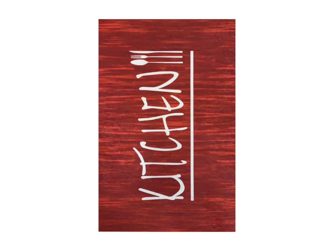 Tapis de cuisine 50x80 cm Polyester Kitchen Rouge