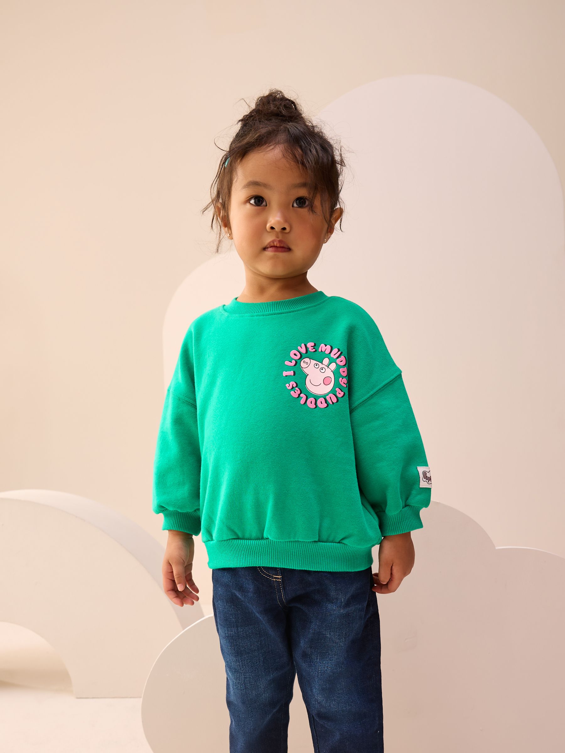 Groen - Peppa Pig sweatshirt met ronde hals (3mnd -7jr)