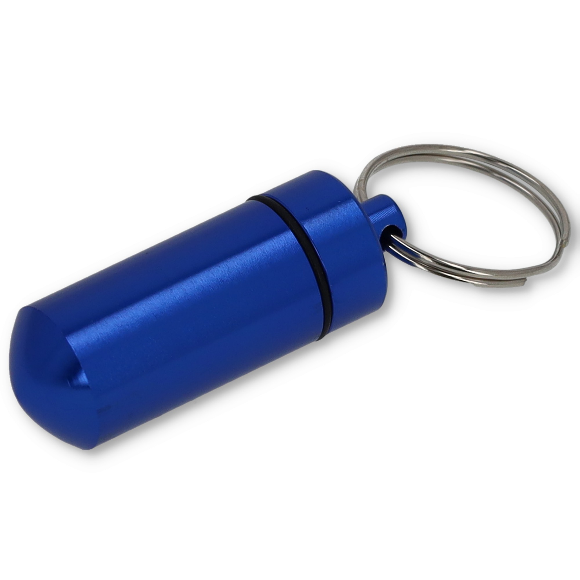 (40x17mm) Metall Medikamenten Dosierer Dosett Tablettenbox Supplements Pillendose Schlüsselanhänger - Blau