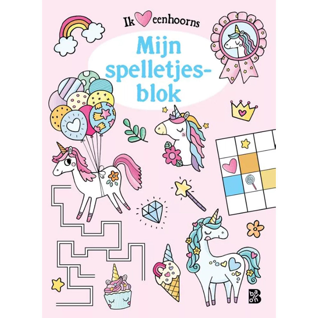 Uitgeverij ballon mijn spelletjesblok - eenhoorns