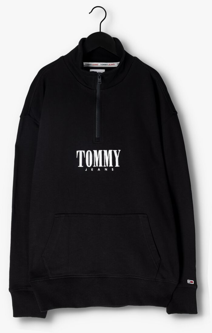 TOMMY JEANS zwarte tommy jeans trui tjm rlxd authentic half zip