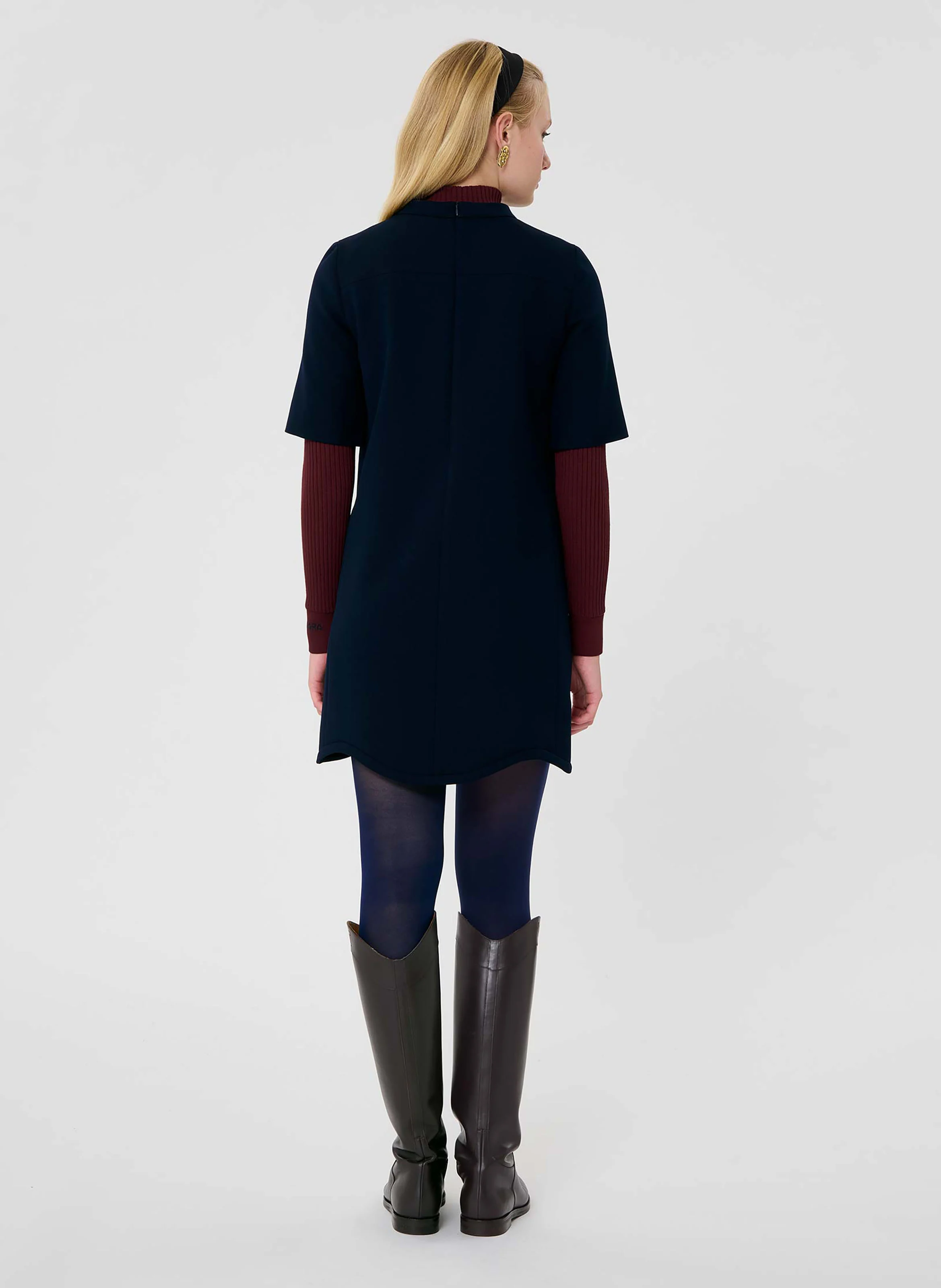 RAYME - Robe courte festonnée| Bleu