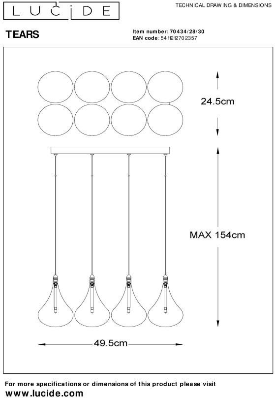 Lucide Tears Hanglamp
