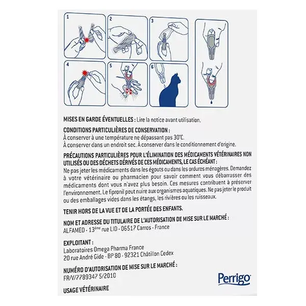 Clement Thekan Fiprokil Anti-Puces Anti-Tiques Chats 1kg et + 4 pipettes