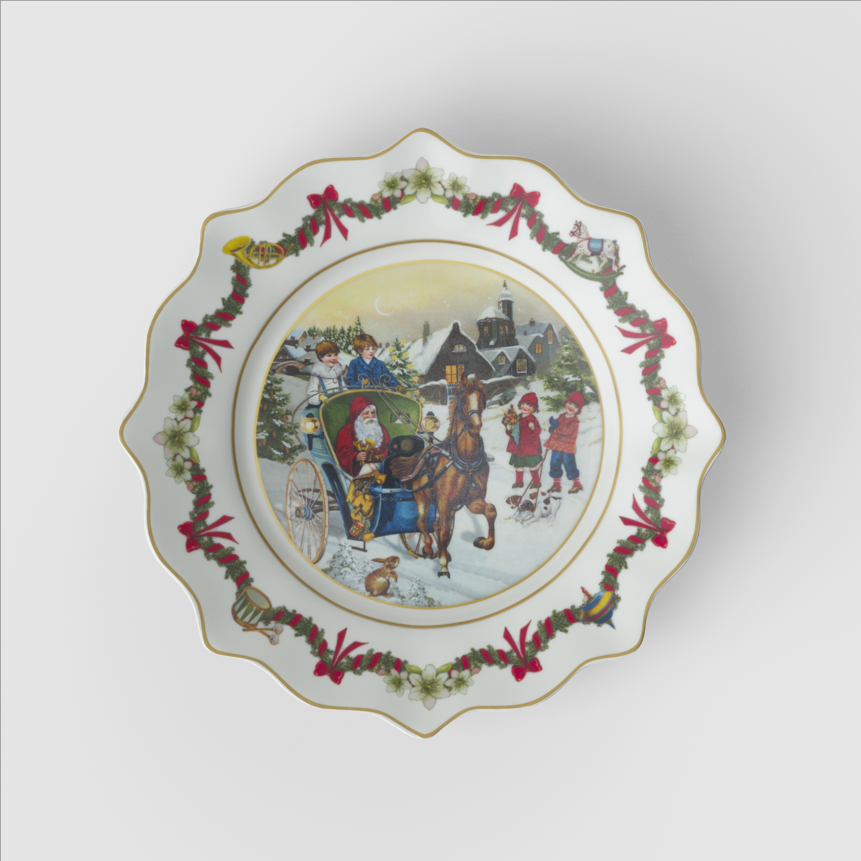 Annual Christmas Edition Specialty plate Multi-colored, 9.3'', Premium Porcelain