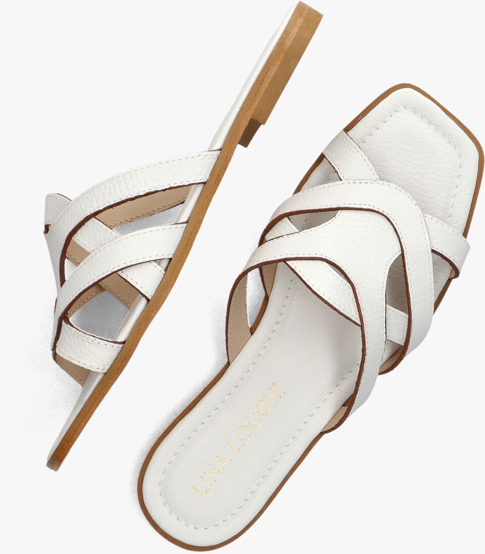 witte lina locchi slippers led slipper met gesp
