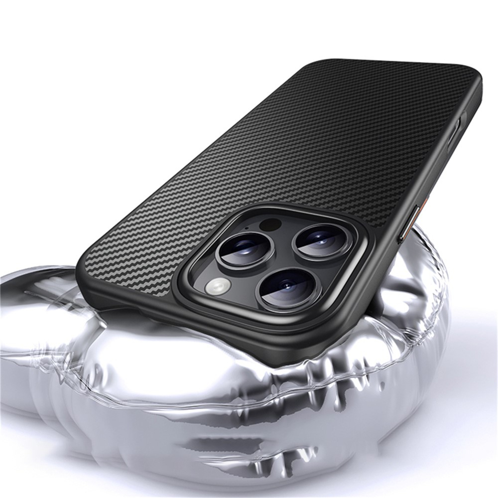 iPhone 16 Pro Max MagSafe Hardcase Hülle im Carbon Look - Schwarz