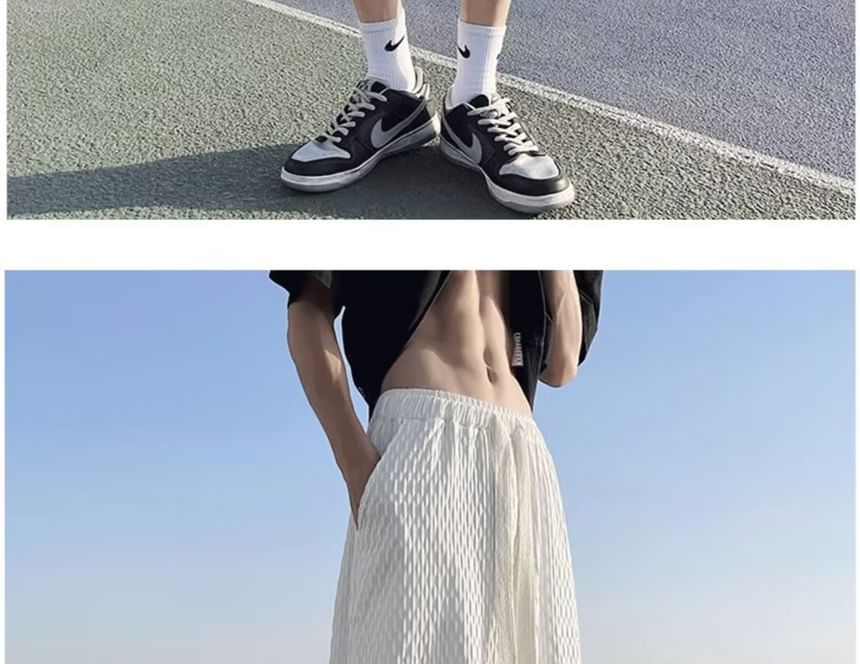 Urtishia - Wafel-sweatshort met trekkoord