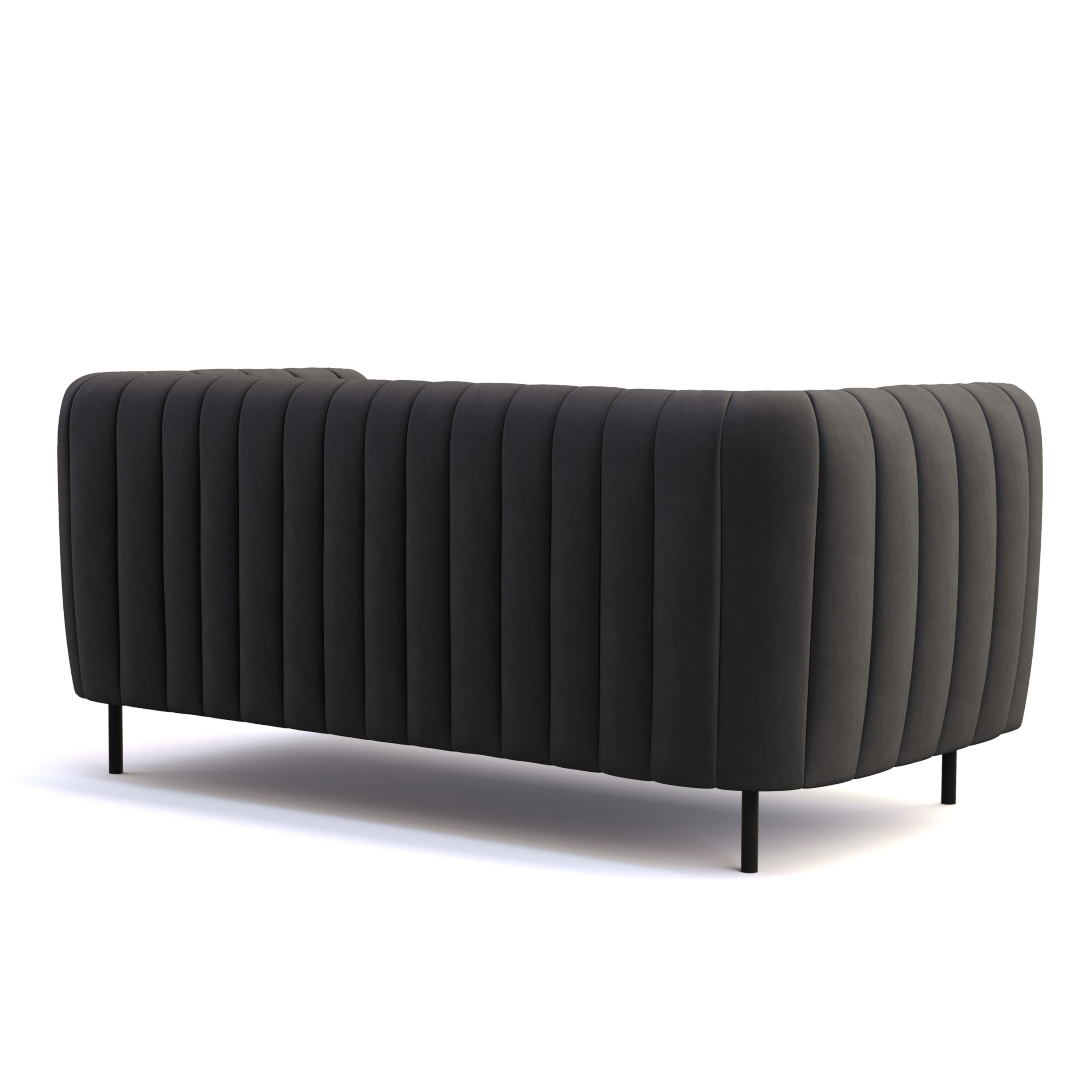 Sofa Samt ASHLEY 2-Sitzer anthrazit