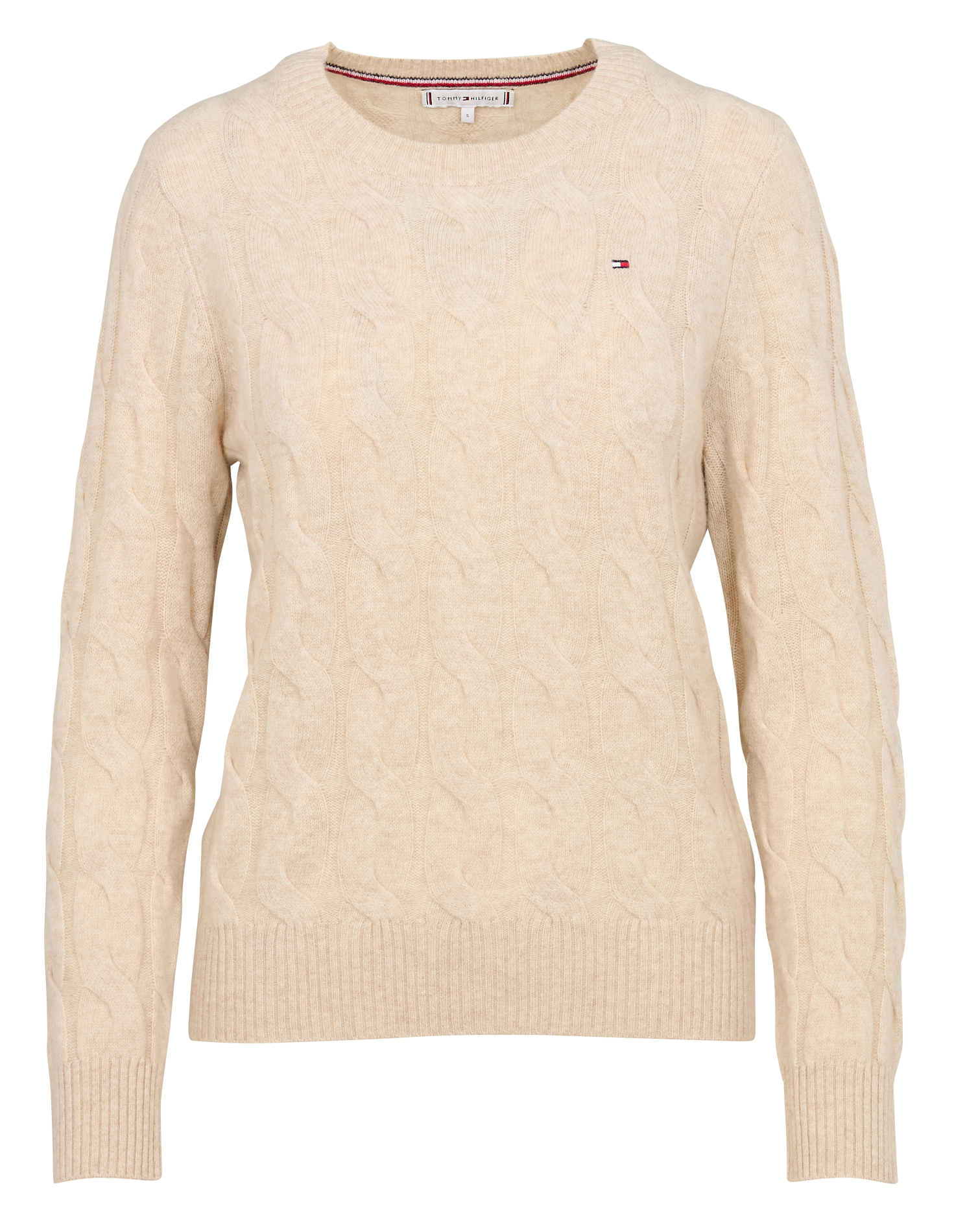 Pull col rond en laine| Beige