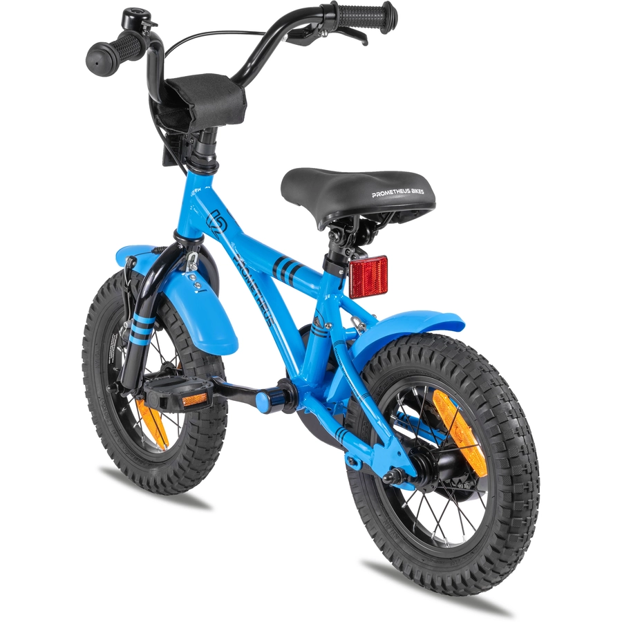 PROMETHEUS BICYCLES® BLUE HAWK Kinderfahrrad 12 in Blau & Schwarz ab 3 Jahre mit Stützräder