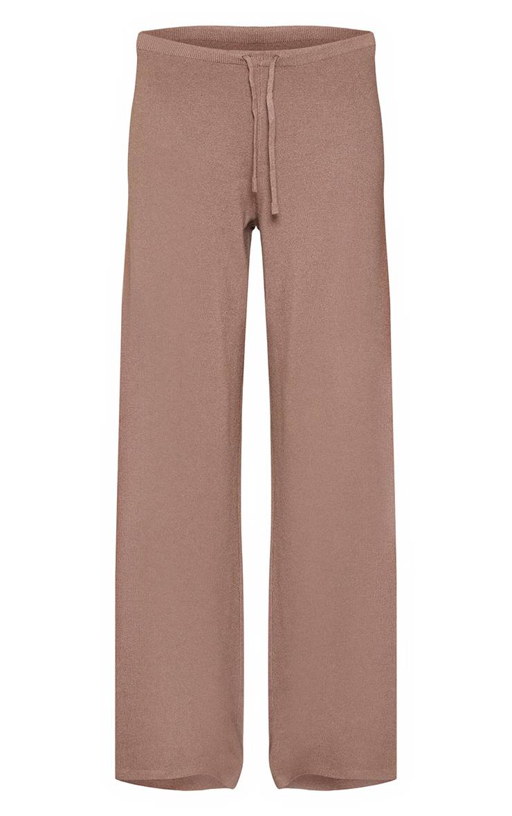 Taupe Pantalon En Maille À Cordon De Serrage