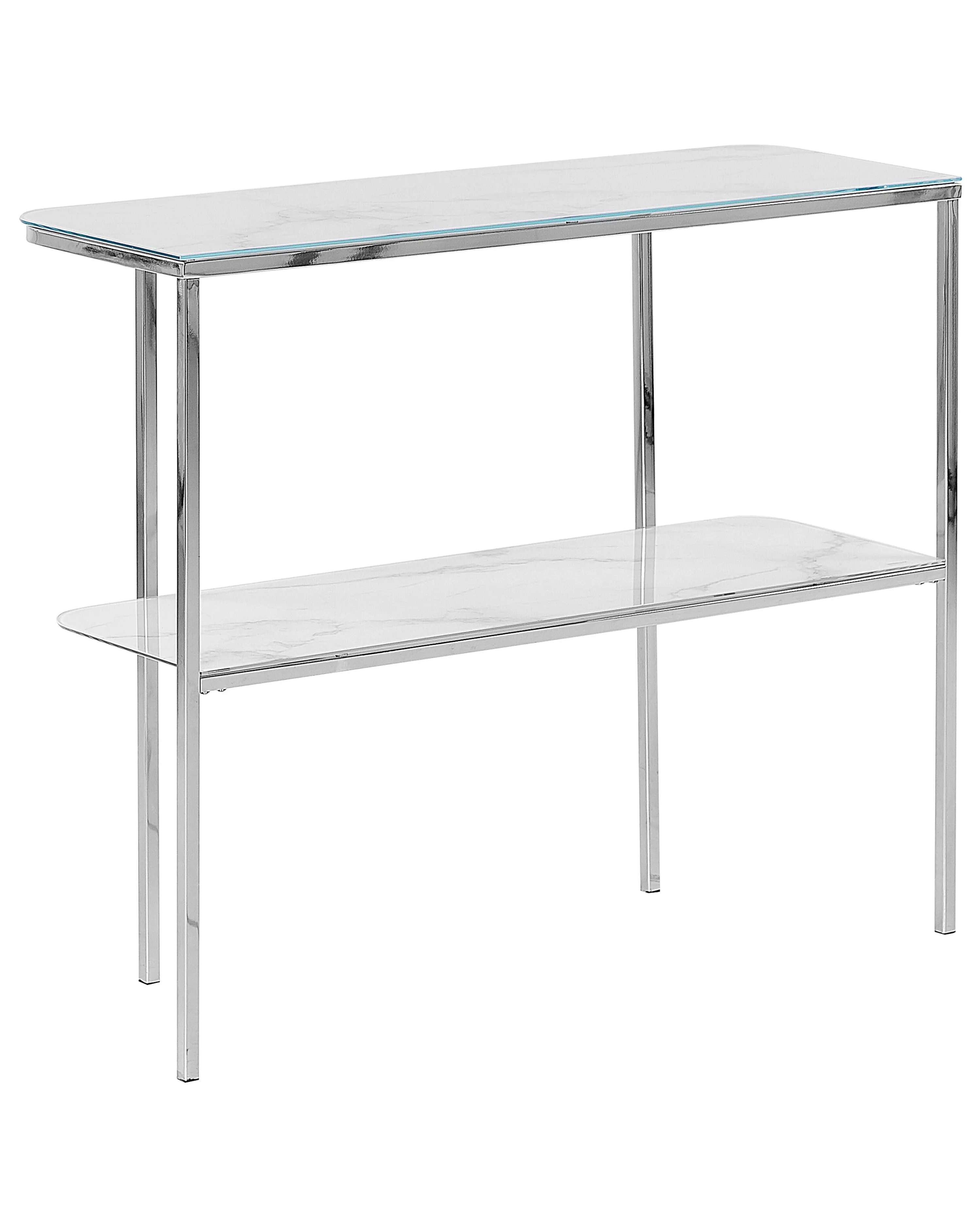 Sidetable CALVERT Veiligheidsglas Marmer/zilver