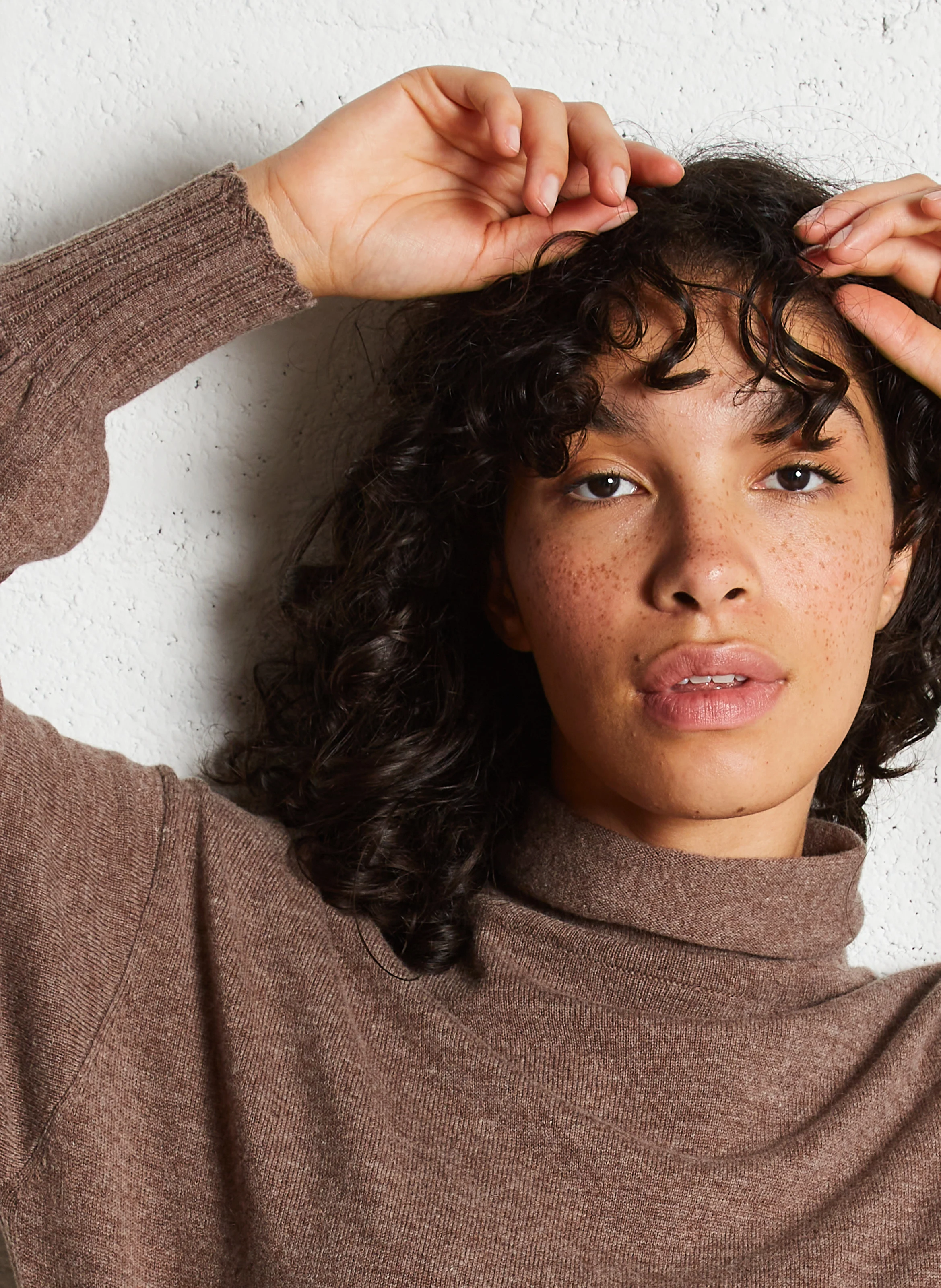 ARMONIE - Pull col montant en laine | Beige