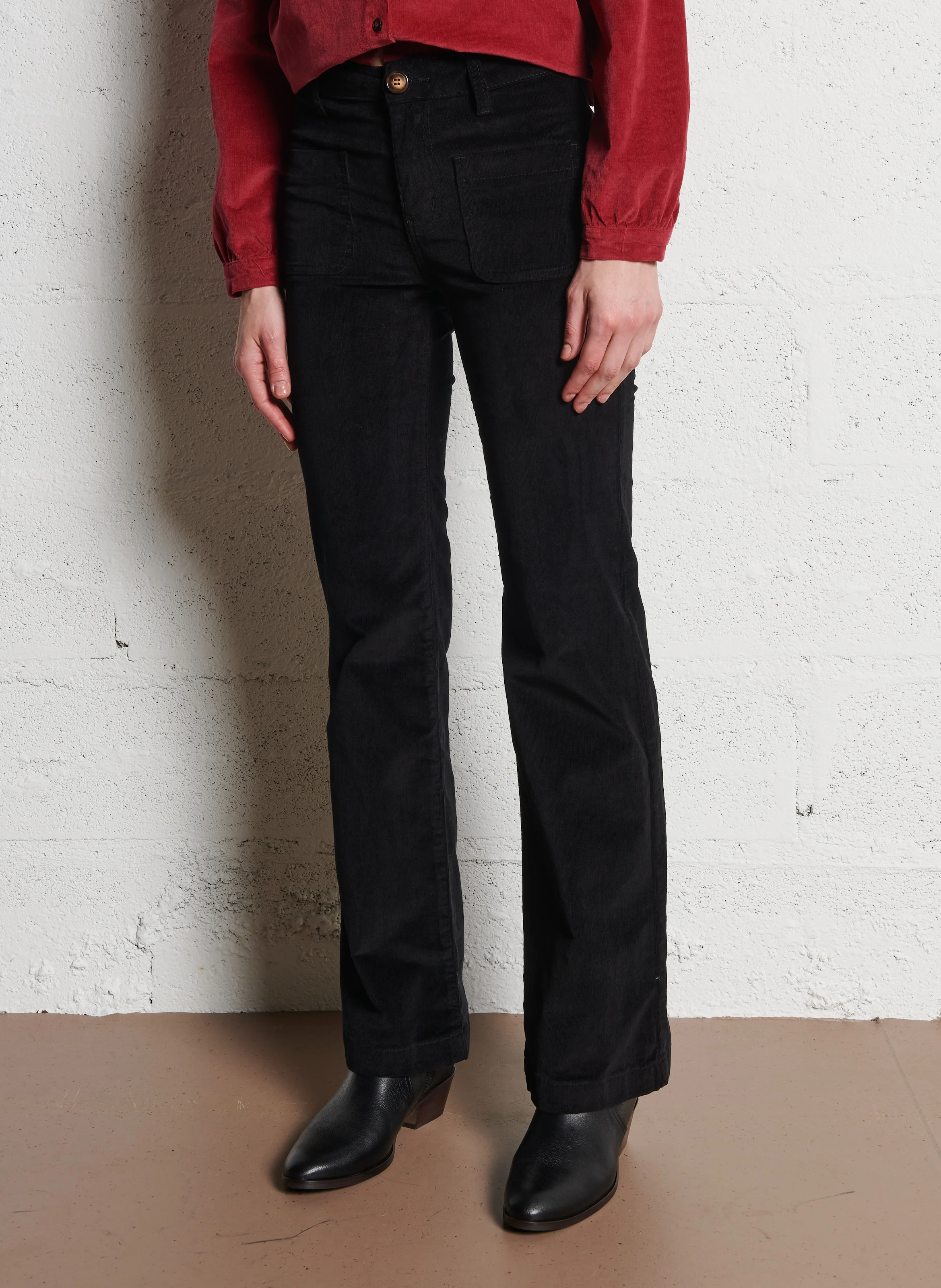SONNY - Pantalon droit en coton mélangé | Noir