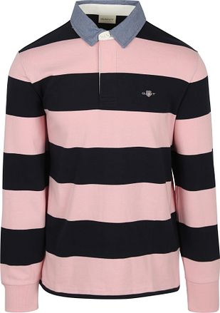 Gant Heavy Rugger Shield Polo Streep Navy Roze 2004083-637 kopen