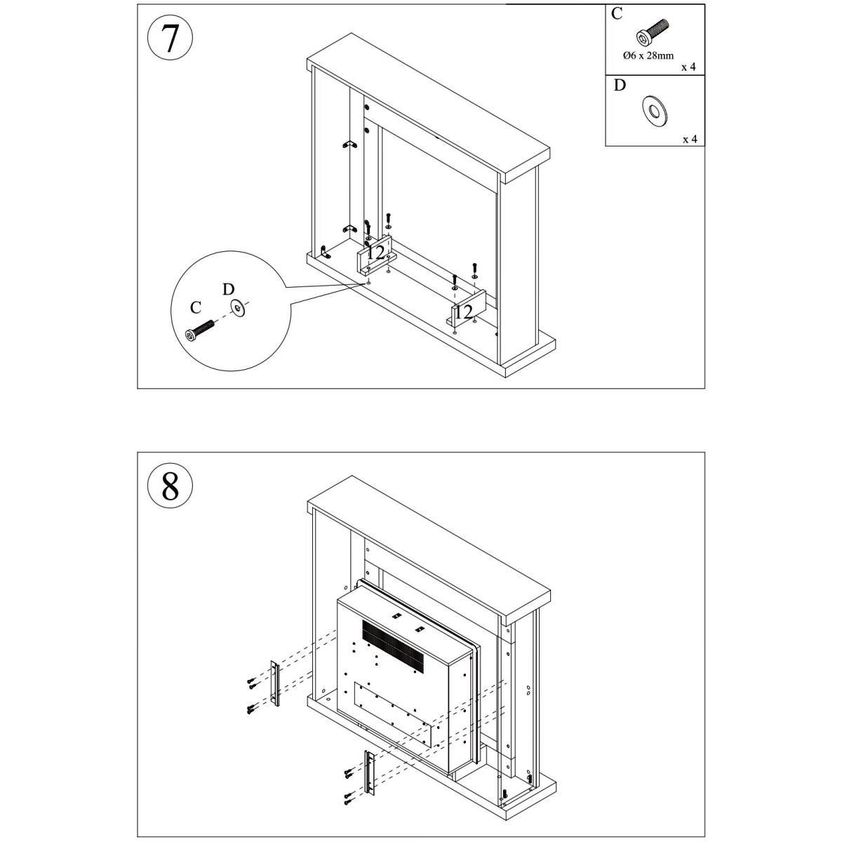 Fuego cadre de cheminee en mdf gris ugo