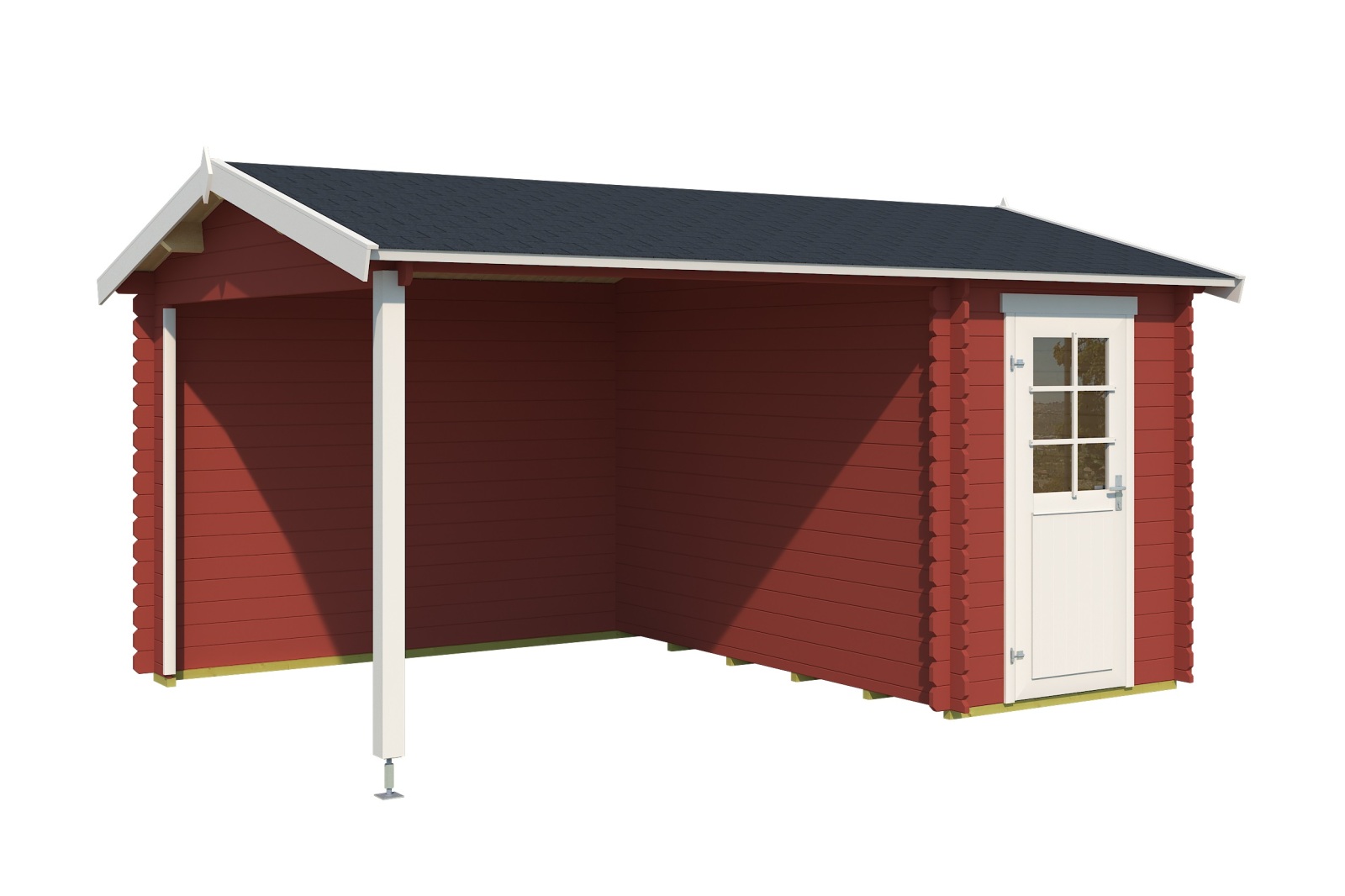 Gartenhaus WIBO - schwedenrot - Fichte massiv - 425/144x300 cm